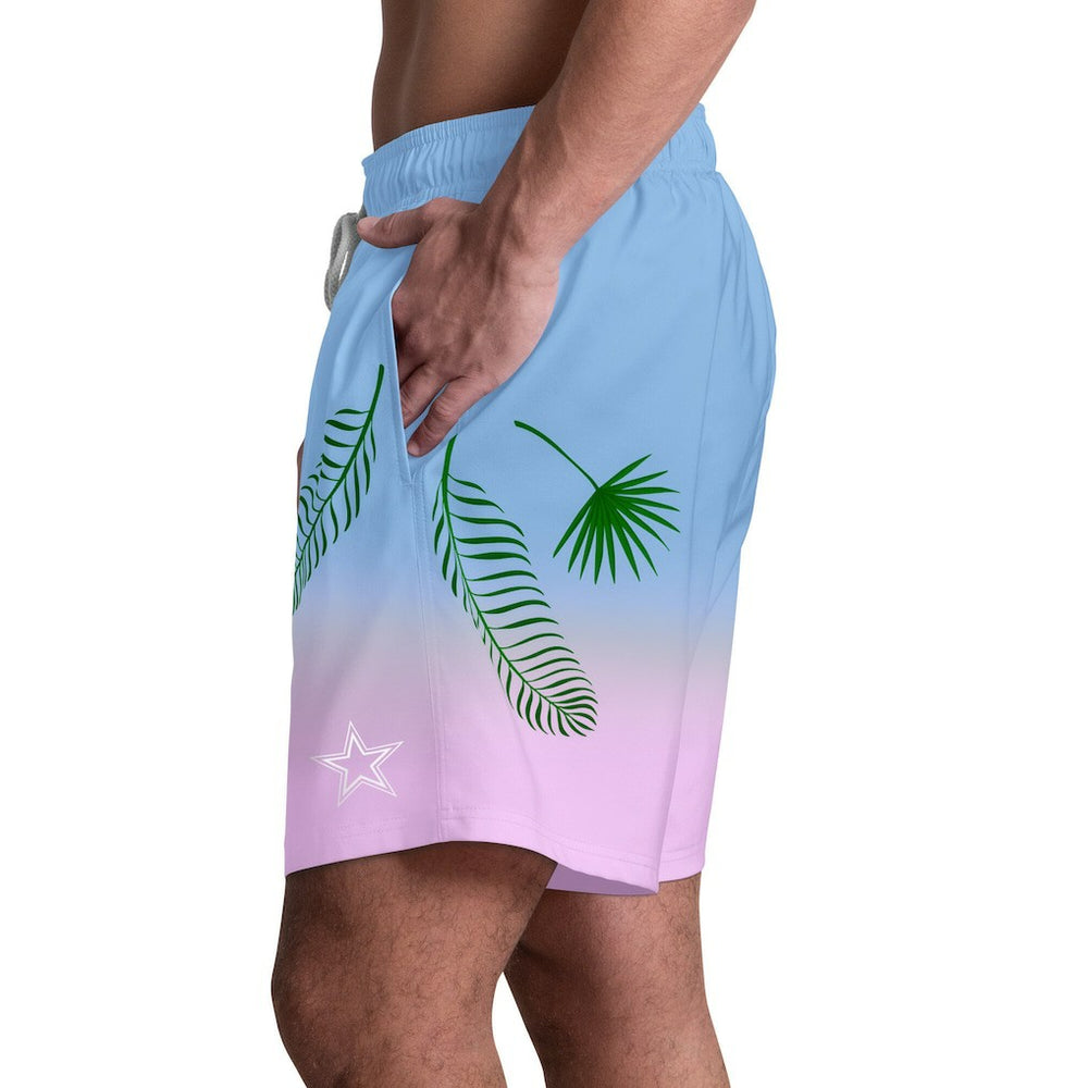 Dallas Cowboys Margaritaville Sunset On The Beach Swim Shorts Light Blue