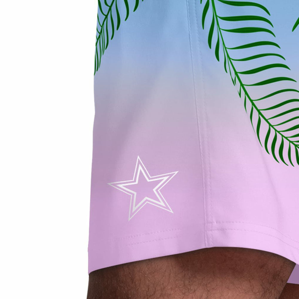 Dallas Cowboys Margaritaville Sunset On The Beach Swim Shorts Light Blue