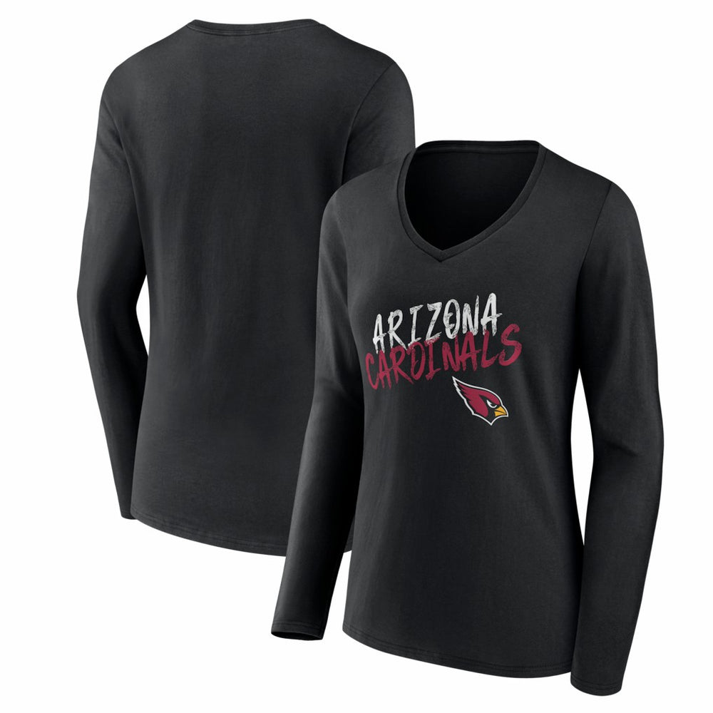 Arizona Cardinals Women's Hustle Long Sleeve V-Neck T-Shirt Black