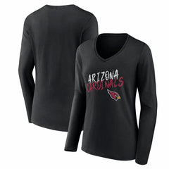 Arizona Cardinals Women's Hustle Long Sleeve V-Neck T-Shirt Black