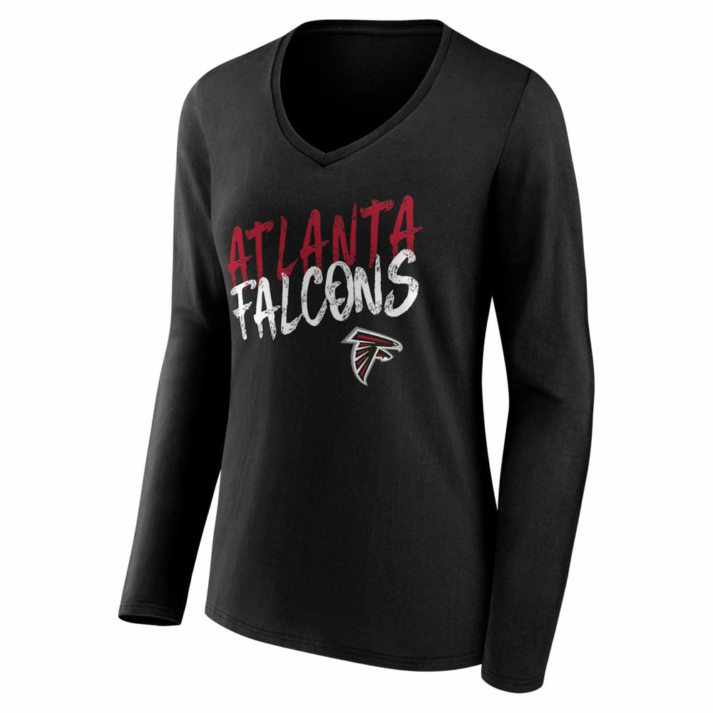 Atlanta Falcons Women's Hustle Long Sleeve V-Neck T-Shirt Black