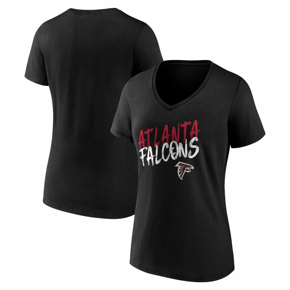 Atlanta Falcons Women's Hustle V-Neck T-Shirt Black
