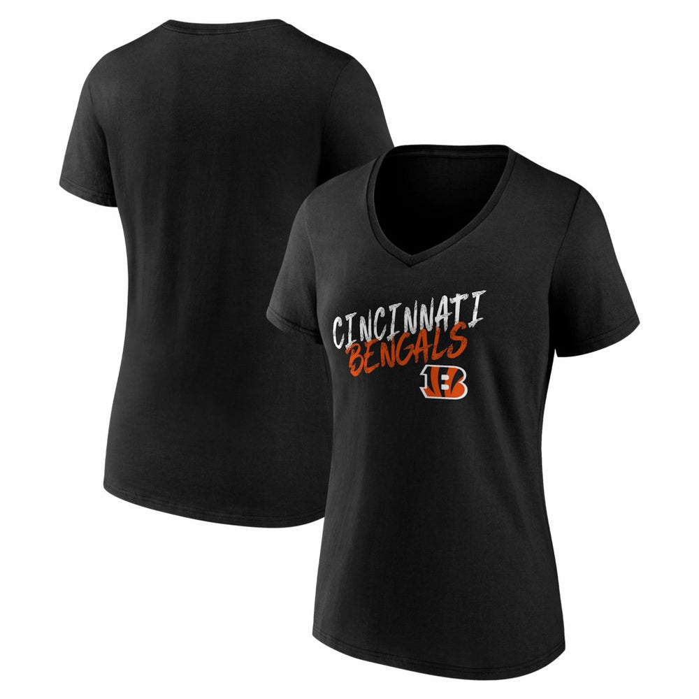 Cincinnati Bengals Women's Hustle V-Neck T-Shirt Black