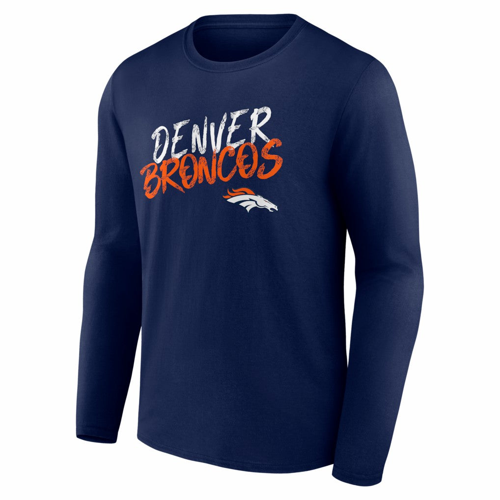 Denver Broncos Hustle Long Sleeve T-Shirt Navy