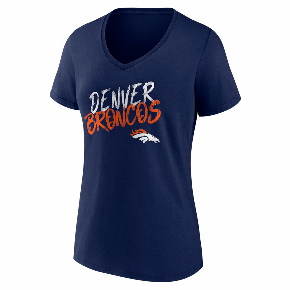 Denver Broncos Women's Hustle V-Neck T-Shirt Navy