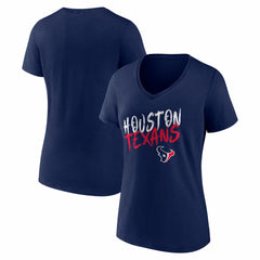 Houston Texans Women's Hustle V-Neck T-Shirt Navy