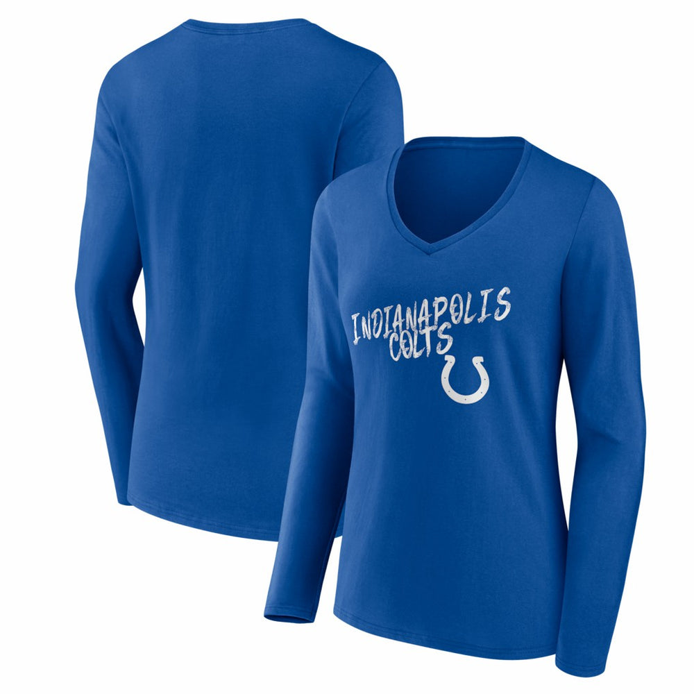 Indianapolis Colts Women's Hustle Long Sleeve V-Neck T-Shirt Royal