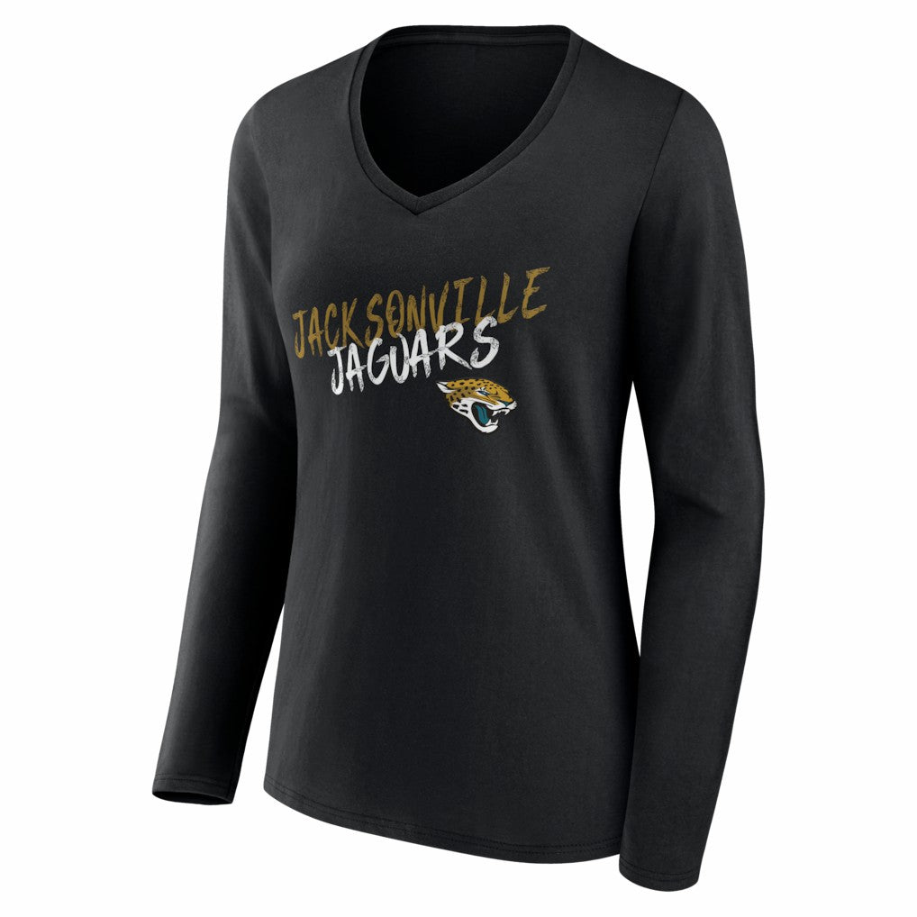 Jacksonville Jaguars Women's Hustle Long Sleeve V-Neck T-Shirt Black