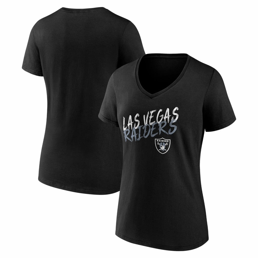 Las Vegas Raiders Women's Hustle V-Neck T-Shirt Black