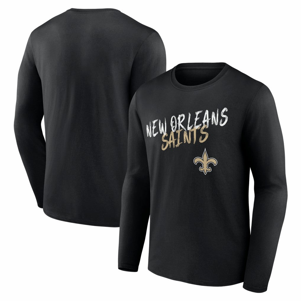 New Orleans Saints Hustle Long Sleeve T-Shirt Black
