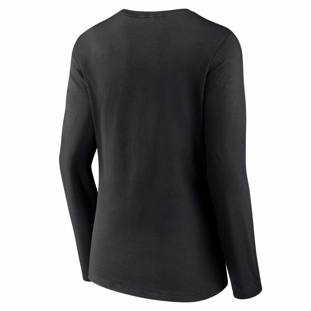 New Orleans Saints Women's Hustle Long Sleeve V-Neck T-Shirt Black