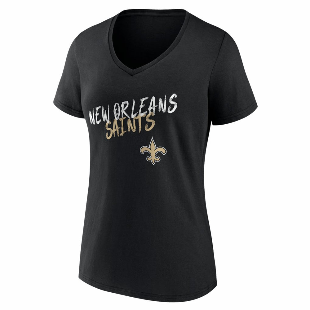 New Orleans Saints Women's Hustle V-Neck T-Shirt Black