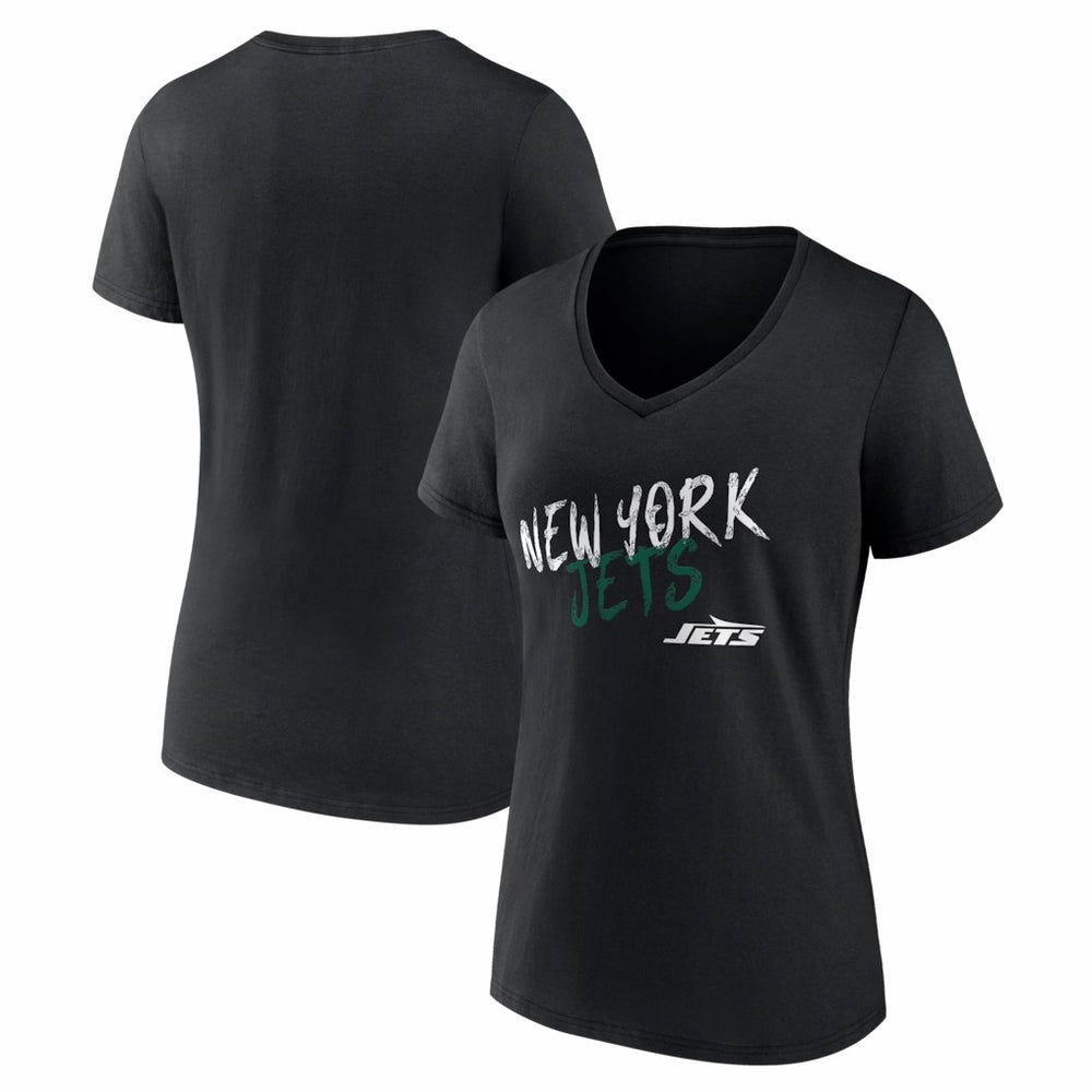 New York Jets Women's Hustle V-Neck T-Shirt Black