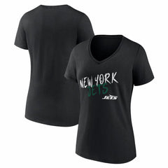 New York Jets Women's Hustle V-Neck T-Shirt Black