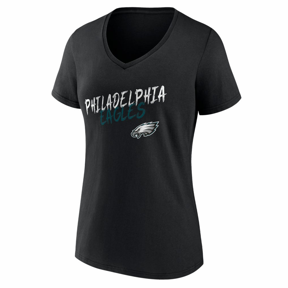 Philadelphia Eagles Women's Hustle V-Neck T-Shirt Black