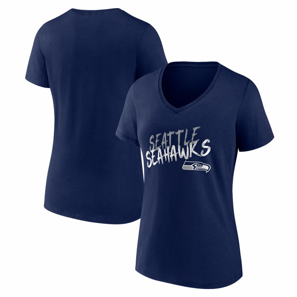 Seattle Seahawks Women's Hustle V-Neck T-Shirt College Navy