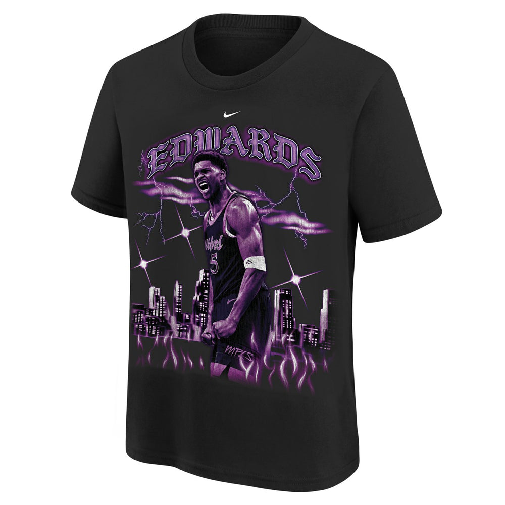 Anthony Edwards Minnesota Timberwolves Youth City Edition Player T-Shirt Black