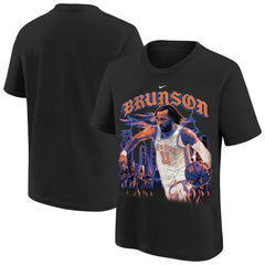 Jalen Brunson New York Knicks Youth City Edition Player T-Shirt Black