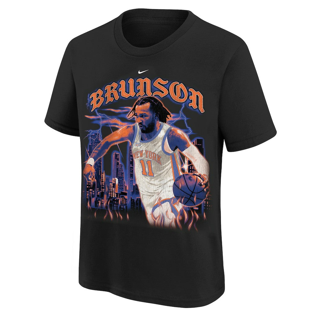 Jalen Brunson New York Knicks Youth City Edition Player T-Shirt Black