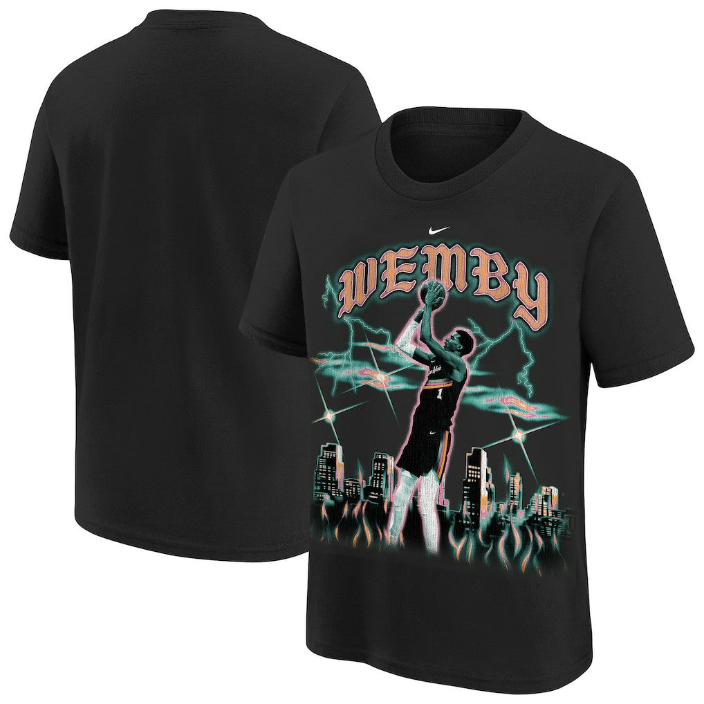 Victor Wembanyama San Antonio Spurs Youth City Edition Player T-Shirt Black