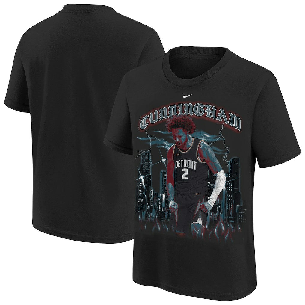Cade Cunningham Detroit Pistons Youth City Edition Player T-Shirt Black
