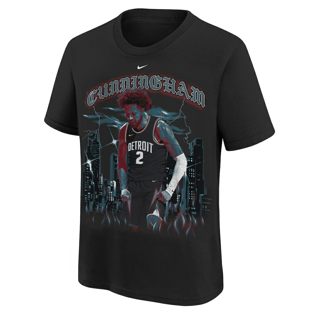 Cade Cunningham Detroit Pistons Youth City Edition Player T-Shirt Black