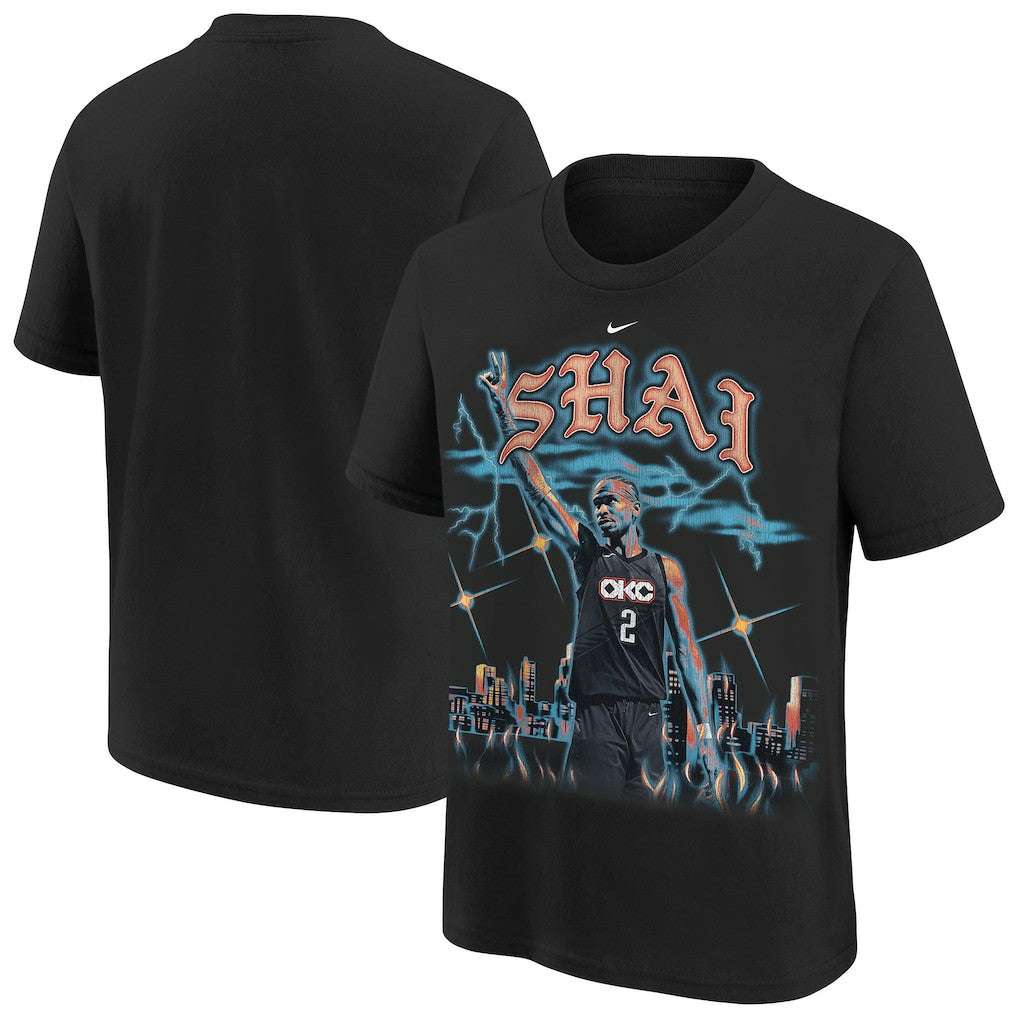 Shai Gilgeous-Alexander Oklahoma City Thunder Youth City Edition Player T-Shirt Black
