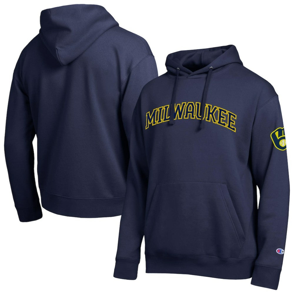 Milwaukee Brewers Champion All Star Wordmark Hoodie - Navy Hoodies
