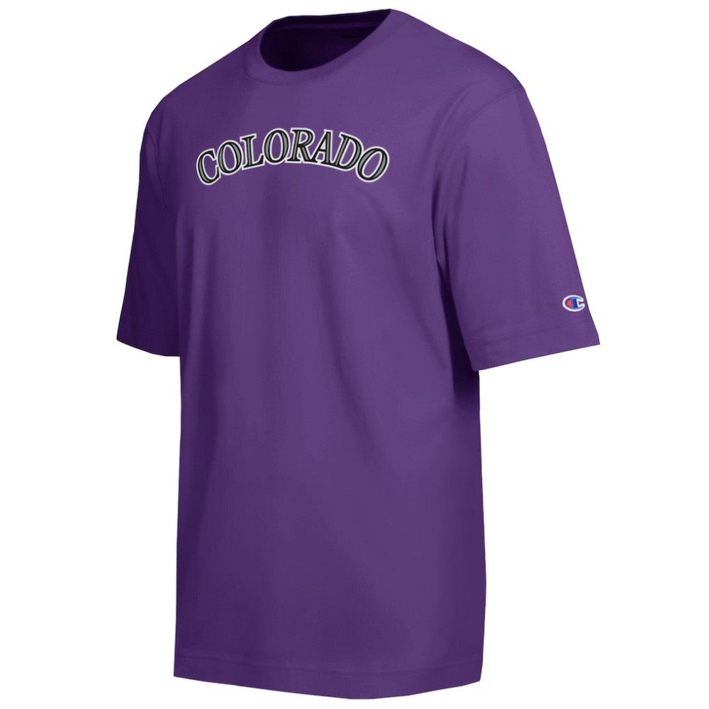 Colorado Rockies Champion All Star Chenille Wordmark T-Shirt - Purple T-shirts