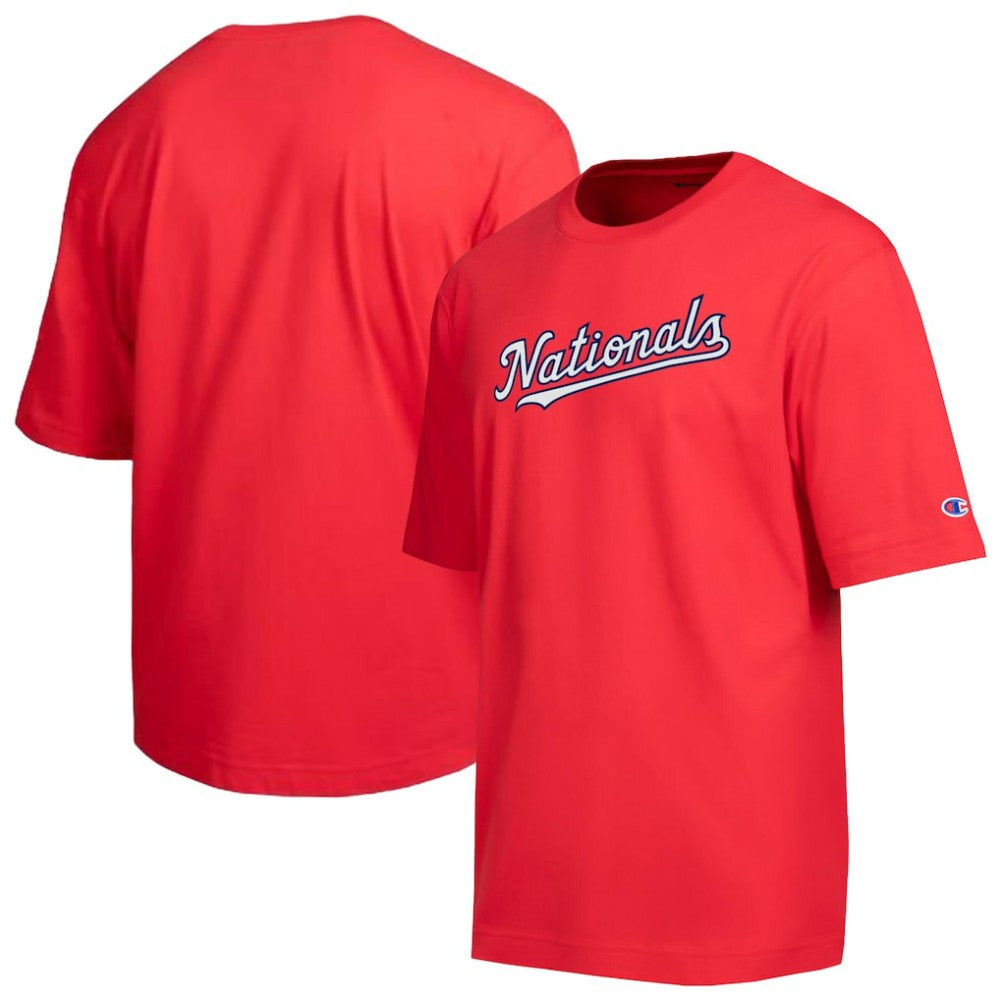 Washington Nationals Champion All Star Chenille Wordmark T-Shirt - Red T-shirts