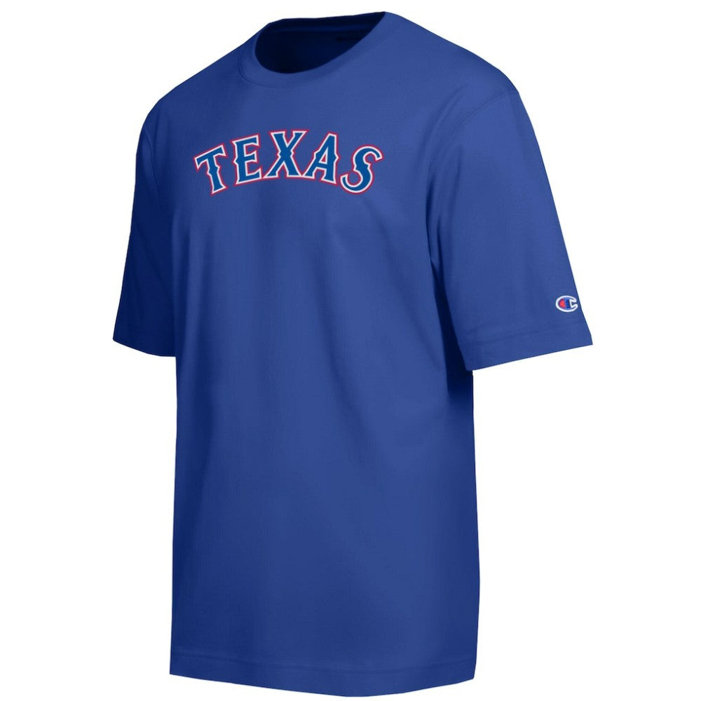Texas Rangers Champion All Star Chenille Wordmark T-Shirt - Royal T-shirts