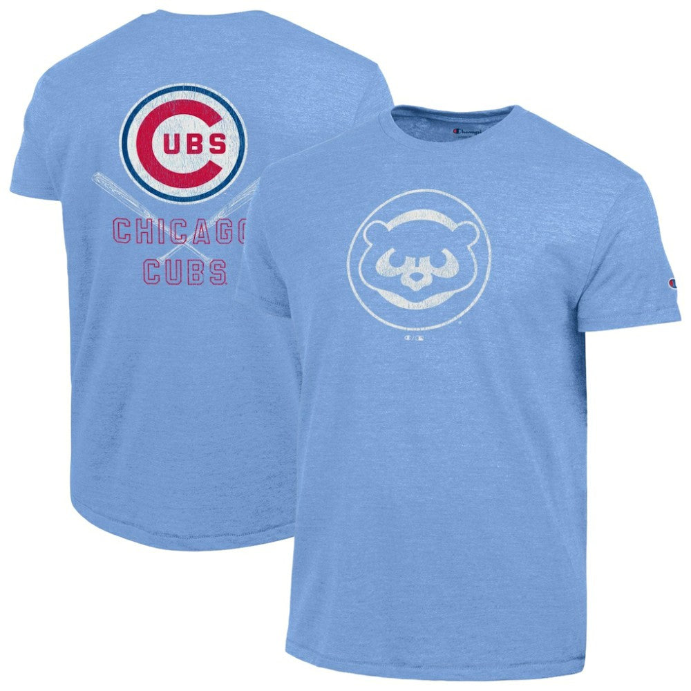 Chicago Cubs Champion Tri-Blend T-Shirt - Light Blue T-shirts