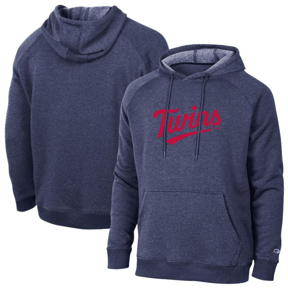 Minnesota Twins Champion Triumph Tri-Blend Raglan Hoodie - Navy Hoodies