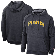 Pittsburgh Pirates Champion Triumph Tri-Blend Raglan Hoodie - Black Hoodies