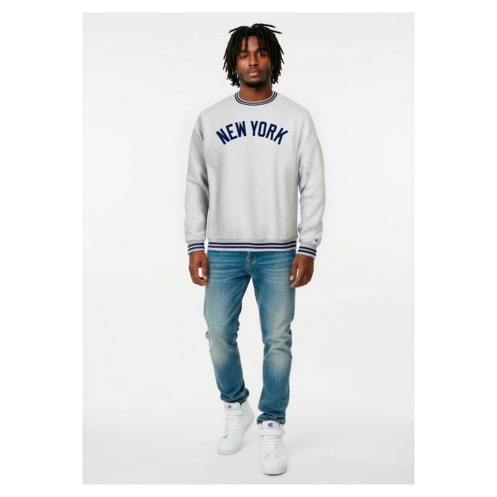 New York Yankees Champion Reverse Weave Sweatshirt - Heather Gray Sweatshirts