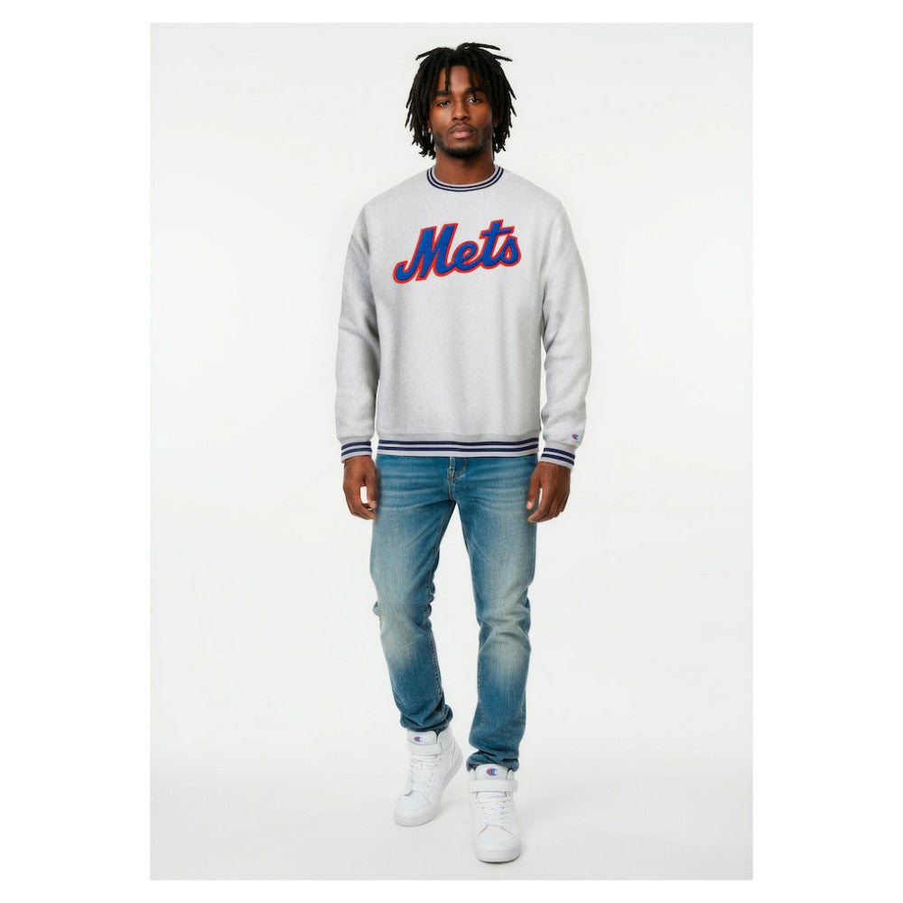 New York Mets Champion Reverse Weave Sweatshirt - Heather Gray Sweatshirts