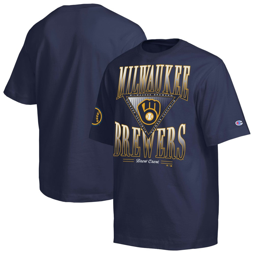 Milwaukee Brewers Champion Traditions Two Locations T-Shirt - Navy T-shirts