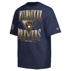 Milwaukee Brewers Champion Traditions Two Locations T-Shirt - Navy T-shirts