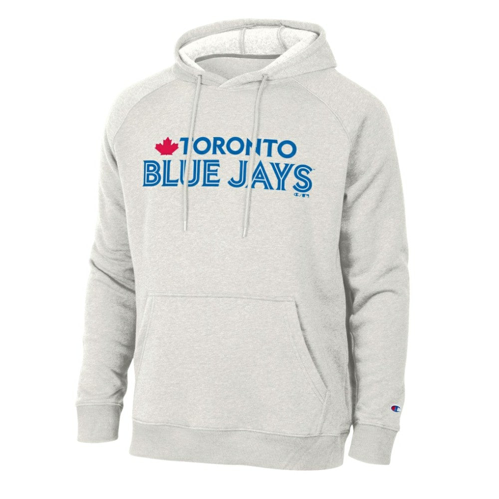 Toronto Blue Jays Champion Triumph Tri-Blend Raglan Hoodie - Heathered Core Ultra Light Grey Hoodies
