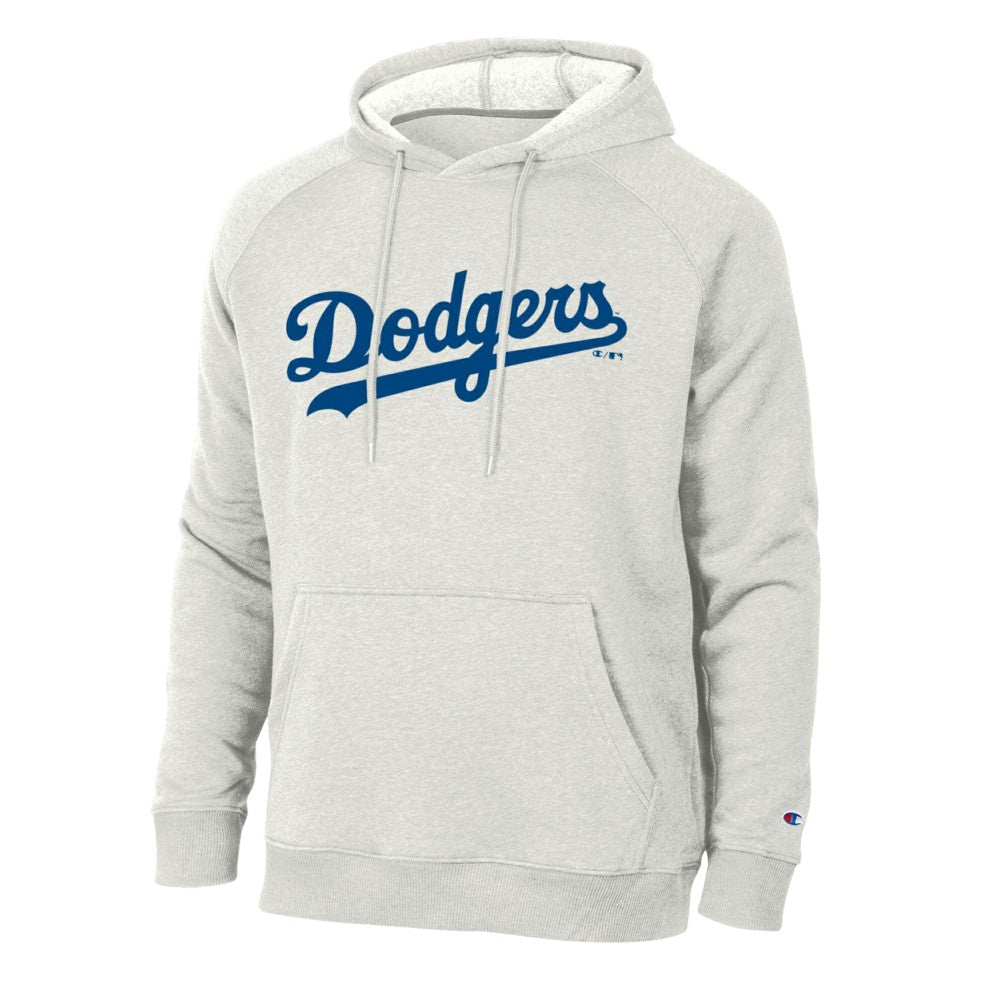 Los Angeles Dodgers Champion Triumph Tri-Blend Raglan Hoodie - Heathered Core Ultra Light Grey Hoodies