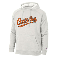 Baltimore Orioles Champion Triumph Tri-Blend Raglan Hoodie - Heathered Core Ultra Light Grey Hoodies