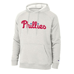 Philadelphia Phillies Champion Triumph Tri-Blend Raglan Hoodie - Heathered Core Ultra Light Grey Hoodies