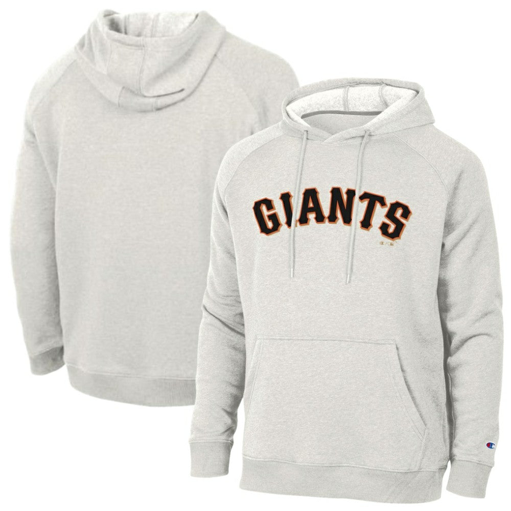 San Francisco Giants Champion Triumph Tri-Blend Raglan Hoodie - Heathered Core Ultra Light Grey Hoodies