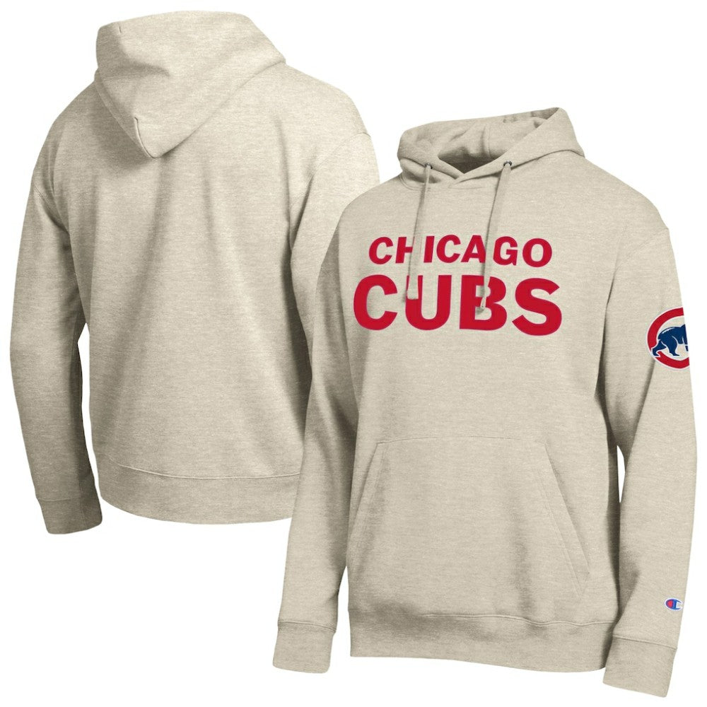 Chicago Cubs Champion All Star Chenille Patch Hoodie - Oatmeal Hoodies