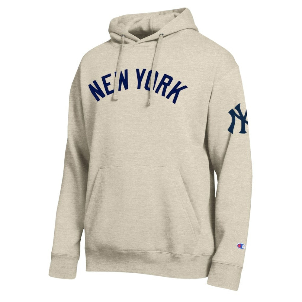 New York Yankees Champion All Star Chenille Patch Hoodie - Oatmeal Hoodies