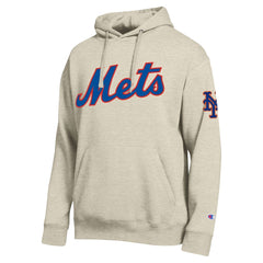 New York Mets Champion All Star Chenille Patch Hoodie - Oatmeal Hoodies