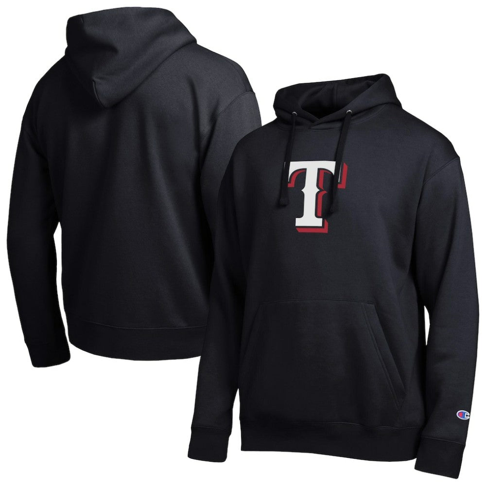 Texas Rangers Champion All Star Embroidered Logo Hoodie - Black Hoodies