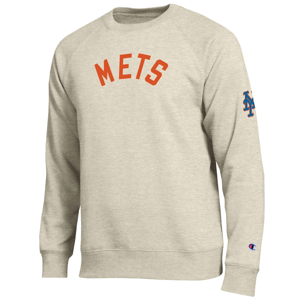 New York Mets Champion All-Star Soft Felt Sweatshirt - Oatmeal Sweatshirts