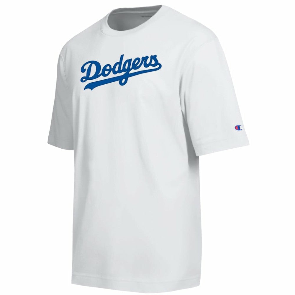 Los Angeles Dodgers Champion All Star Arched Chenille Wordmark T-Shirt - White T-shirts