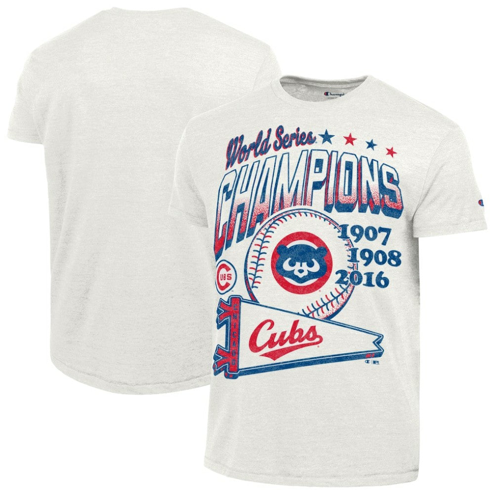 Chicago Cubs Champion Winning Tradition Cooperstown Tri-Blend T-Shirt - White T-shirts